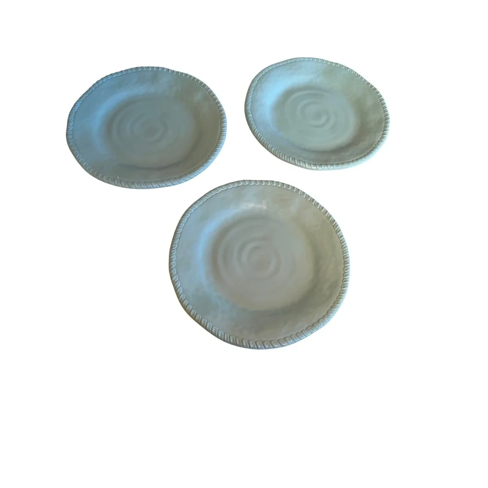 Tommy Bahama Set of 3 Melamine Plates Rope Trim Blue‎ Beach Outdoor Dining